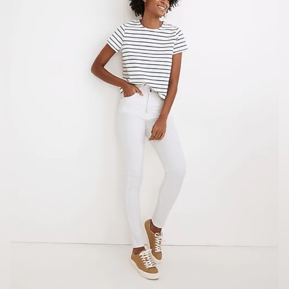 Madewell 10" High-Rise Skinny Jeans in Pure White SZ 26